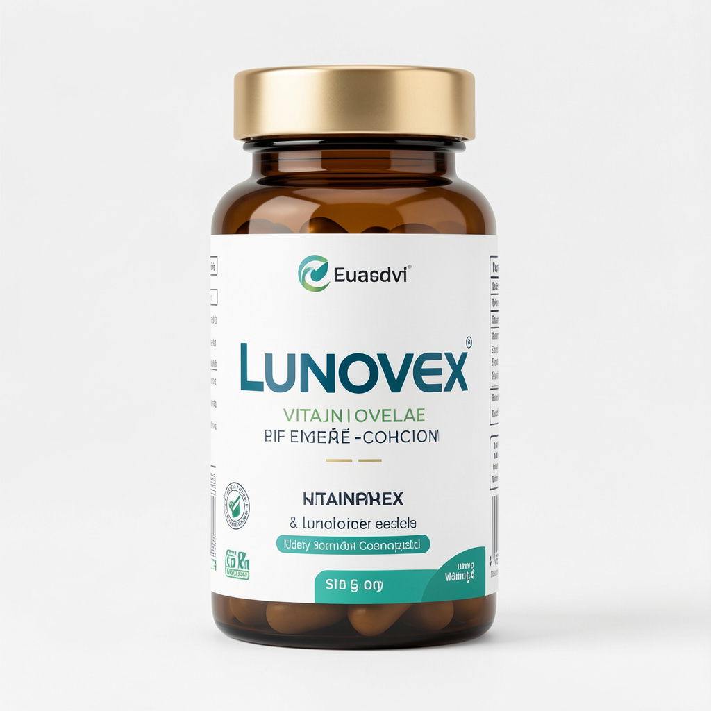 Lunovex natural daily energy complex — bottle with capsules